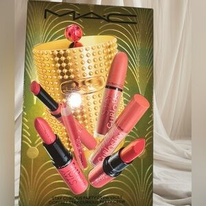 MAC Lipstick Set - Vibrant Shades LTD ED SOLD OUT 6 PC + GOLDEN Keepsake Case